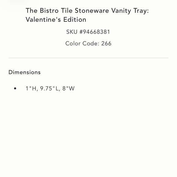 Anthropologie Bistro Tile Valentines Theme Vanity Tray NWT - Picture 5 of 10